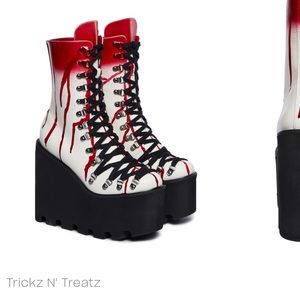 Dolls Kill Tick n’ Treat Bloody Boots Size 6.5